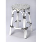 Tobias Black & White Rattan Counter Stool , 9371288