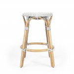 Tobias Grey & White Rattan Counter Stool, 9371329