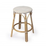 Tobias Beige & White Rattan Counter Stool, 9371415