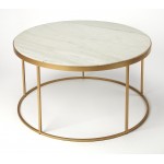 Triton White Marble Coffee Table, 9392389