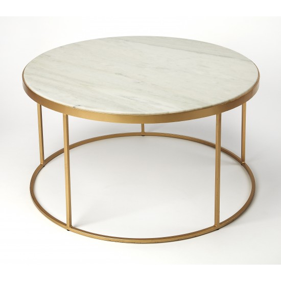 Triton White Marble Coffee Table, 9392389