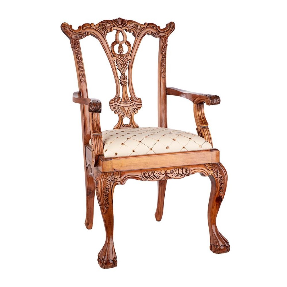 Design Toscano English Chippendale Arm Chair