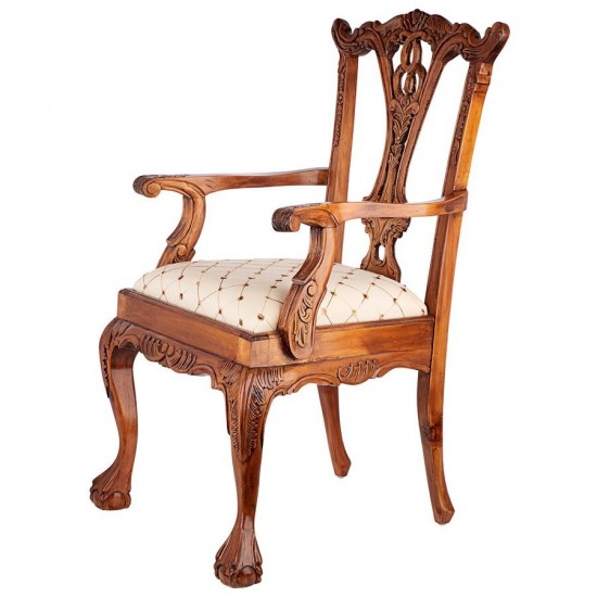 Design Toscano English Chippendale Arm Chair