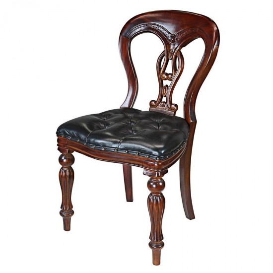 Design Toscano Simsbury Manor Leather Side Chair