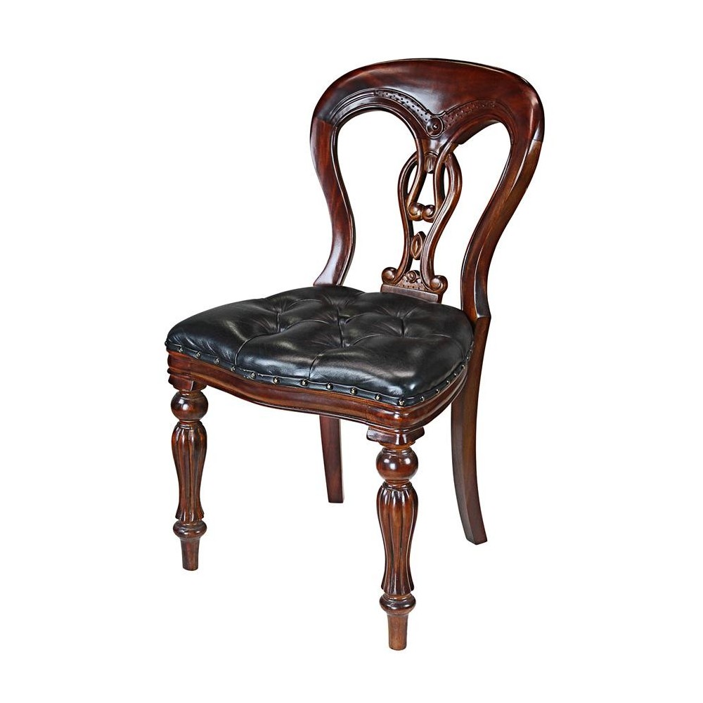 Design Toscano Simsbury Manor Leather Side Chair Design Toscano Simsbury Manor Leather Side Chair
