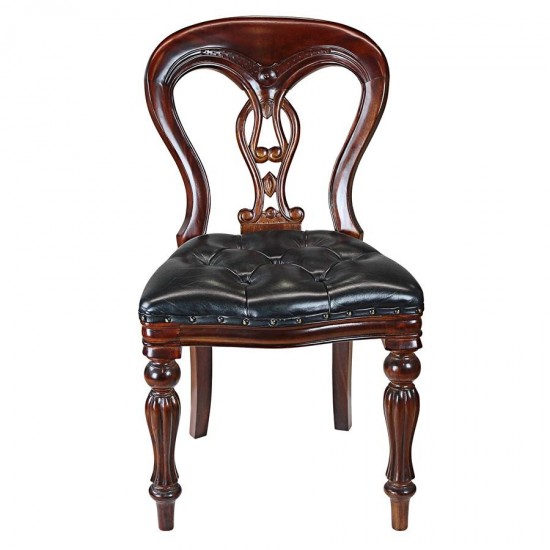 Design Toscano Simsbury Manor Leather Side Chair