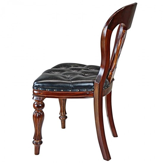 Design Toscano Simsbury Manor Leather Side Chair