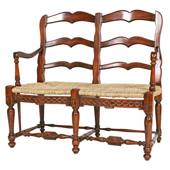 Design Toscano Provincial French Ladderback Settee