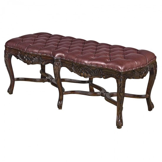 Design Toscano Berkeley Square Leather Bench