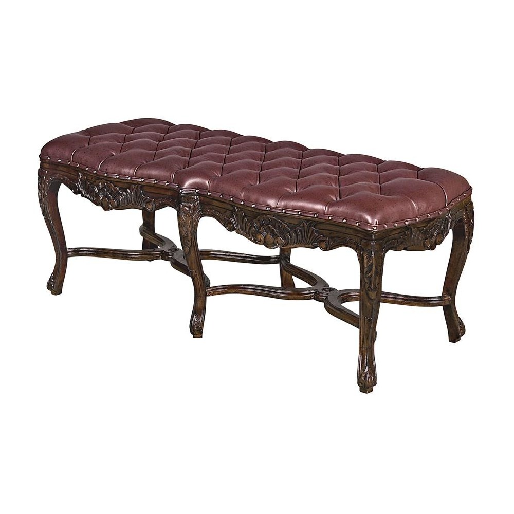 Design Toscano Berkeley Square Leather Bench