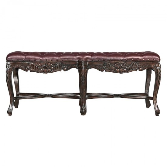Design Toscano Berkeley Square Leather Bench