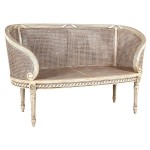 Design Toscano Parisian Oval Rattan Settee Frt-Skd