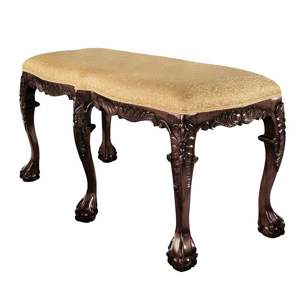 Design Toscano French Baroque Carved 6 Leg Duet Bench