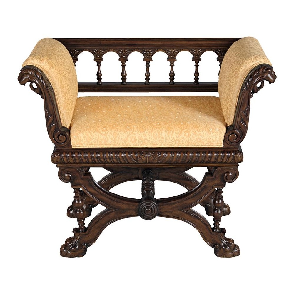 Design Toscano Double Griffon Colonnade Bench