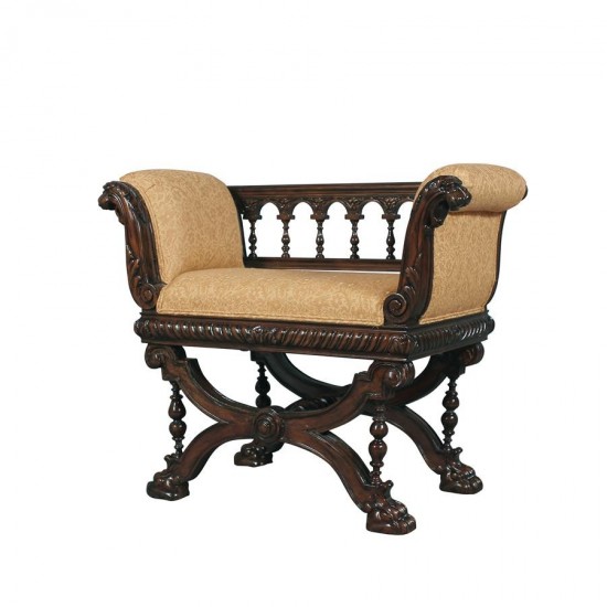 Design Toscano Double Griffon Colonnade Bench