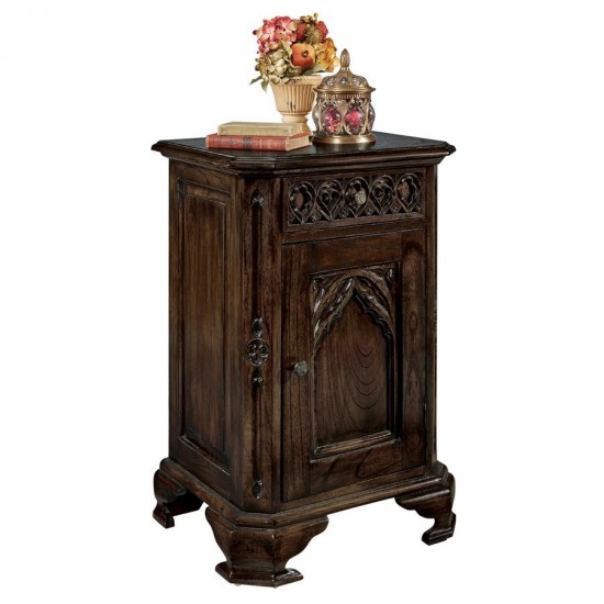 Design Toscano Gothic Bed Side Table