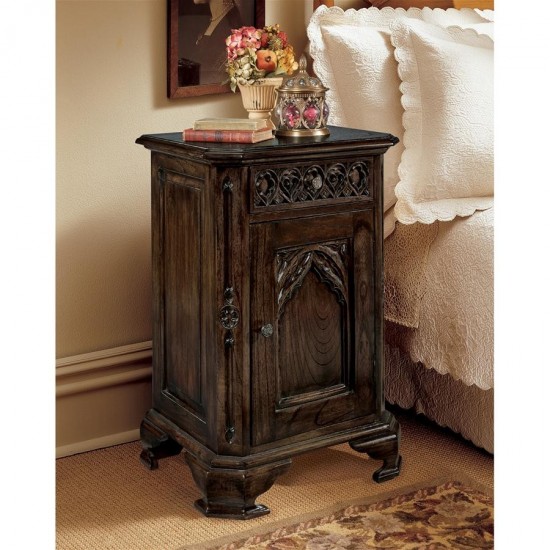 Design Toscano Gothic Bed Side Table