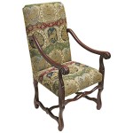 Design Toscano Chateau Dumonde Arm Chair W/ Charles