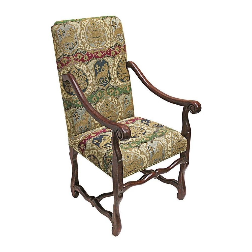 Design Toscano Chateau Dumonde Arm Chair W/ Charles