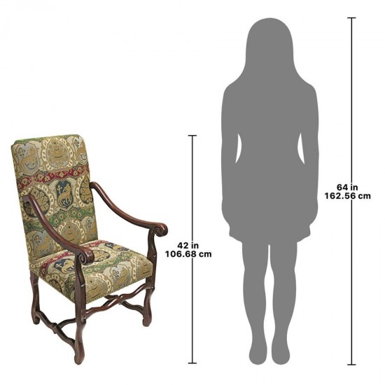 Design Toscano Chateau Dumonde Arm Chair W/ Charles
