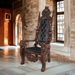 Design Toscano Lord Raffles Throne W/ Black Leather