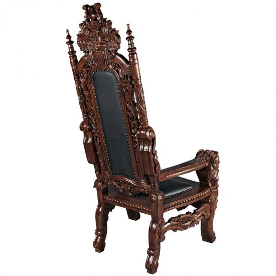 Design Toscano Lord Raffles Throne W/ Black Leather