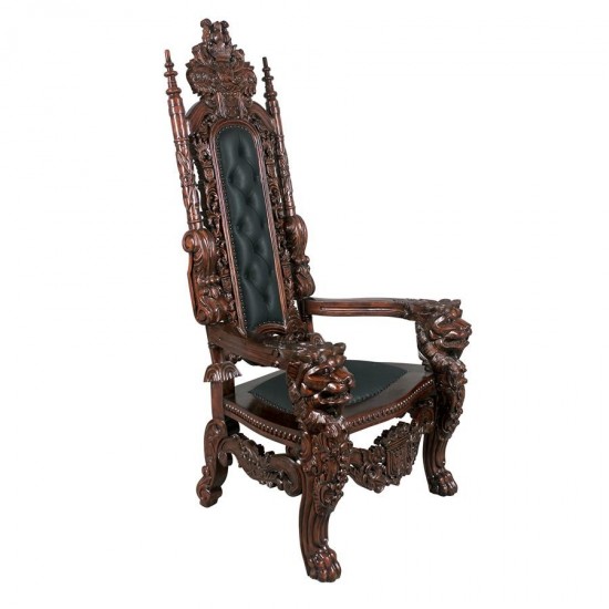 Design Toscano Lord Raffles Throne W/ Black Leather
