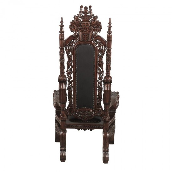 Design Toscano Lord Raffles Throne W/ Black Leather