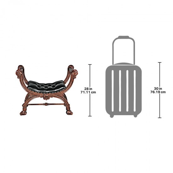 Design Toscano Masters Study Leather Bench