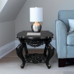 Design Toscano Ebony Rose Side Table