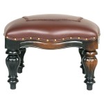 Design Toscano Rococo Ottoman W/ Faux Leather