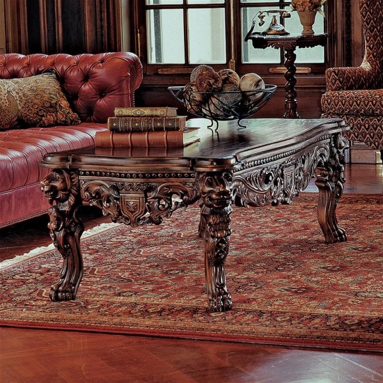 Design Toscano Grand Hall Lion Leg Coffee Table