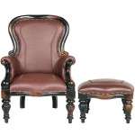 Design Toscano S/ Rococo Faux Leather Chair & Ottoman