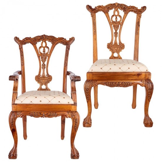 Design Toscano S/6 English Chippendale Chairs