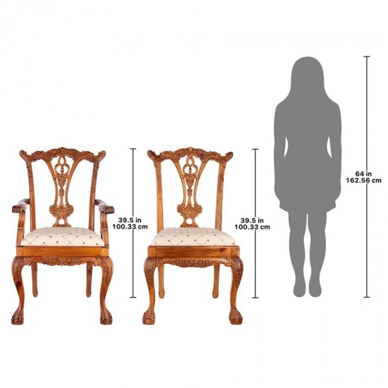 Design Toscano S/6 English Chippendale Chairs