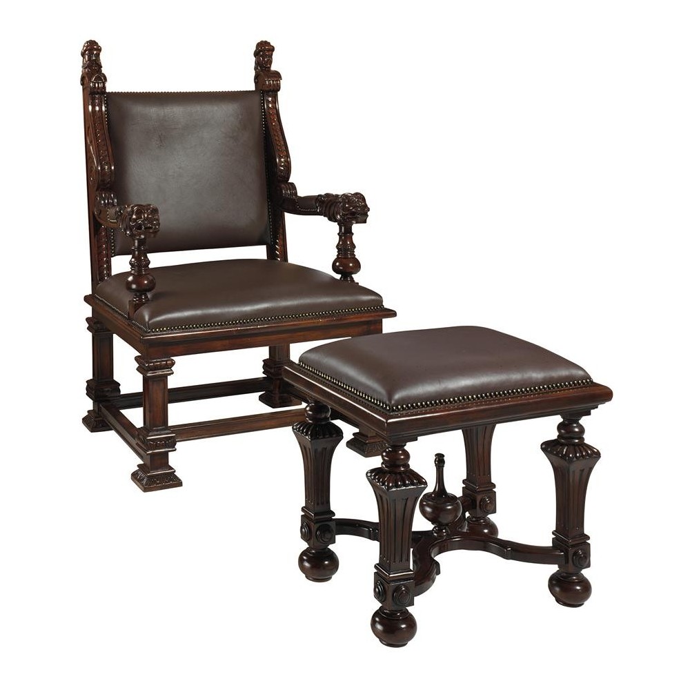 Design Toscano Lord Cumberlands Throne & Footstool Set Design Toscano Lord Cumberlands Throne & Footstool Set