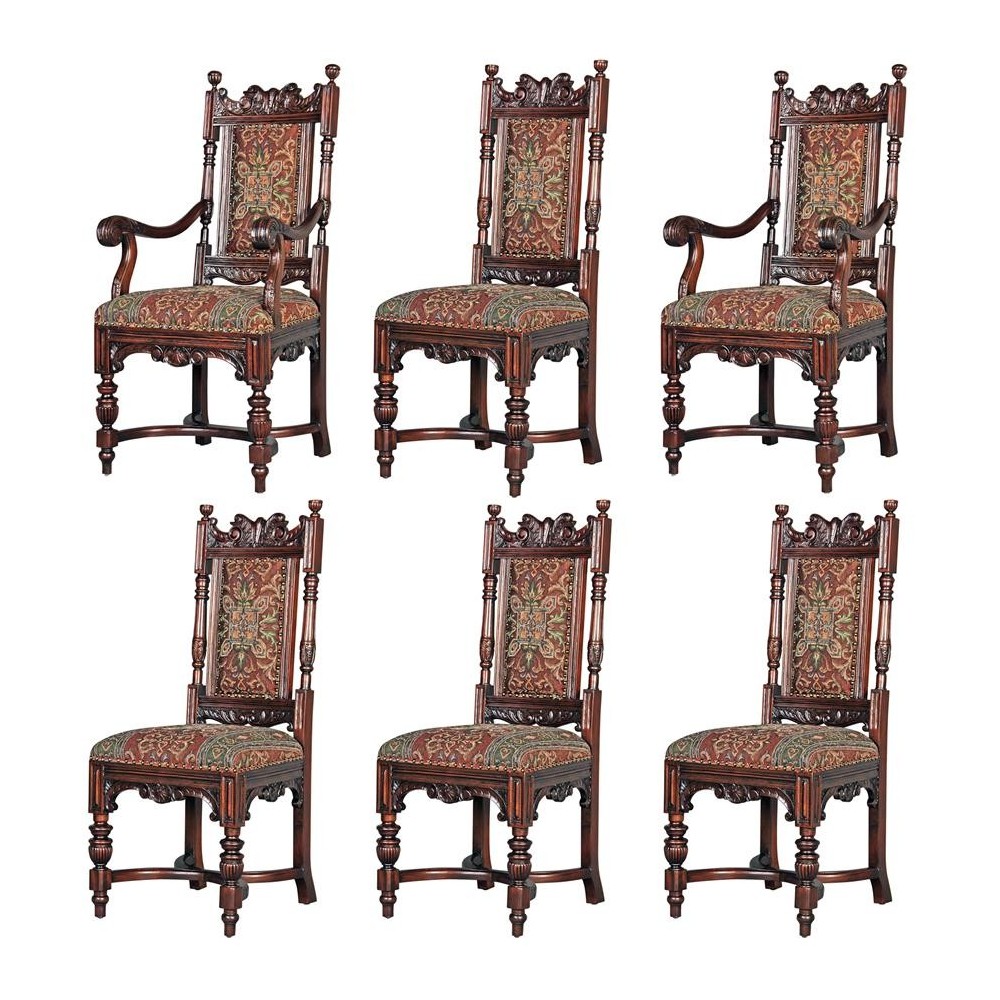 Design Toscano S/6 Classic Edwardian Dining Chairs