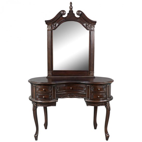 Design Toscano Queen Anne Desk With Mirror