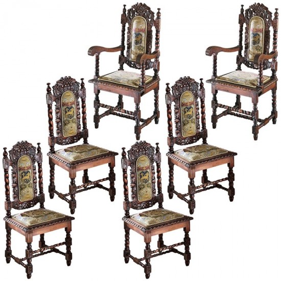 Design Toscano S/6 Charles Ii Chairs