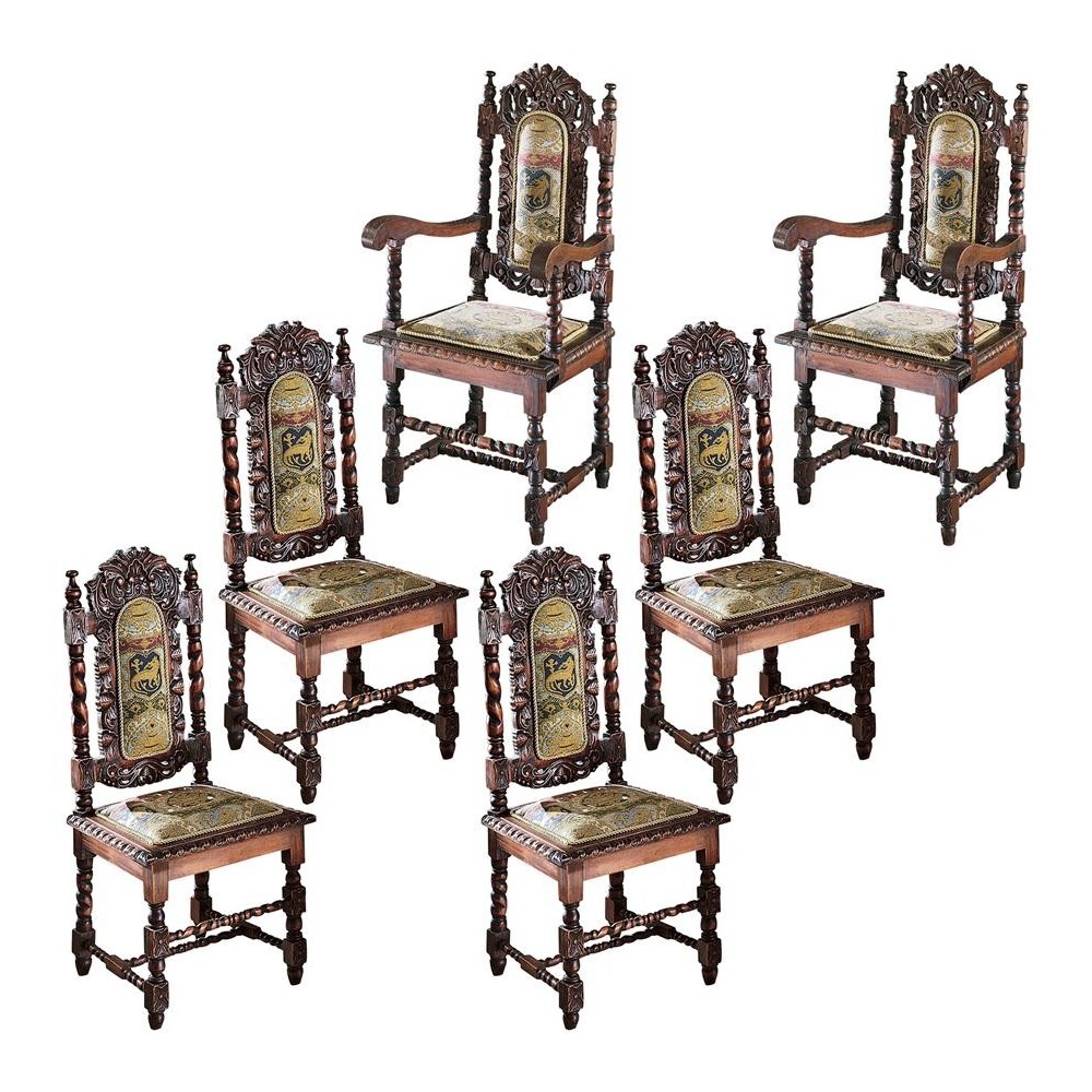 Design Toscano S/6 Charles Ii Chairs