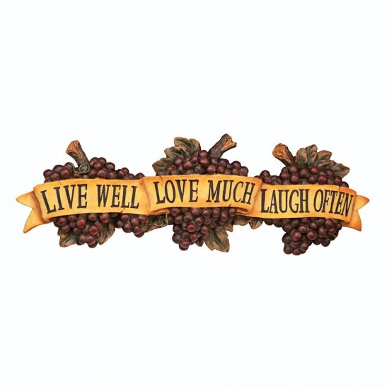 Design Toscano Live Love Laugh Plaque