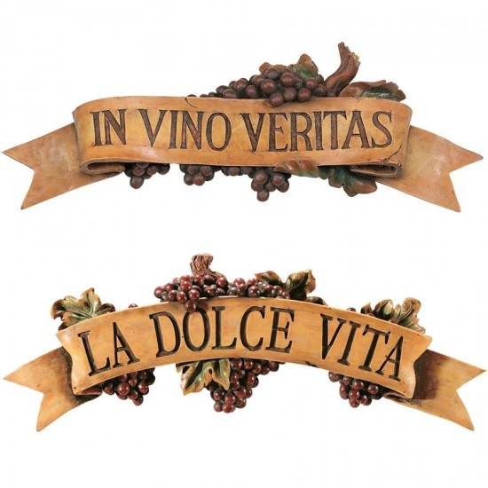 Design Toscano S/ Dolce Vita & In Vino Veritas Plaques