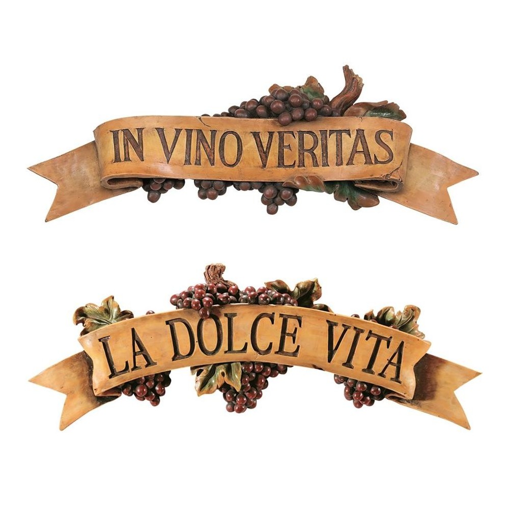 Design Toscano S/ Dolce Vita & In Vino Veritas Plaques