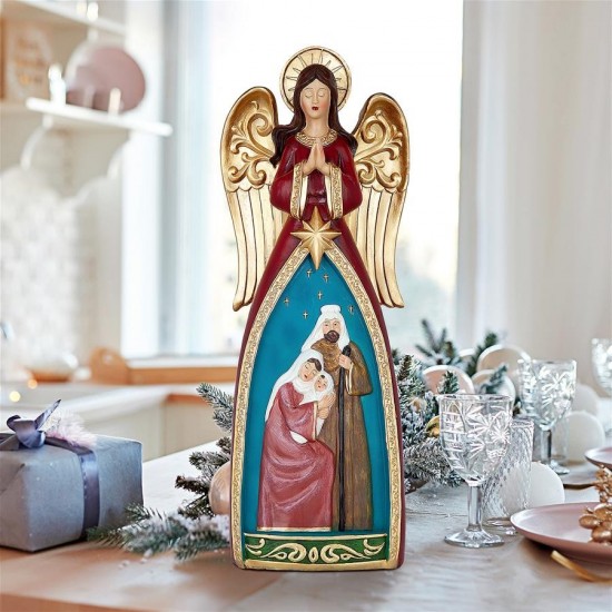 Design Toscano Christmas Angel Figurine W/ Holy Family