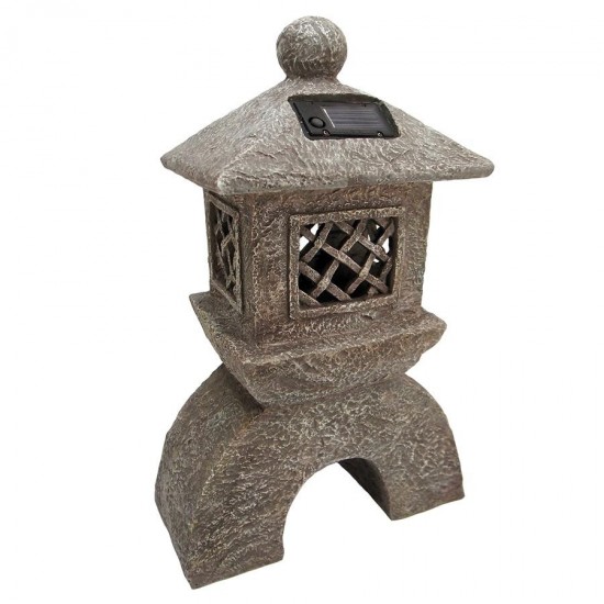 Design Toscano Japanese Pagoda Solar Lantern Statue