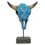 Design Toscano Western Faux Turquoise Cow Skull Statue