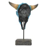 Design Toscano Western Faux Turquoise Cow Skull Statue