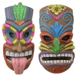 Design Toscano S/2 Tiki Face Plaques