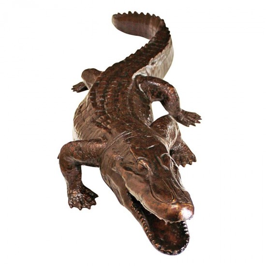 Design Toscano Prowling Alligator Bronze Statue