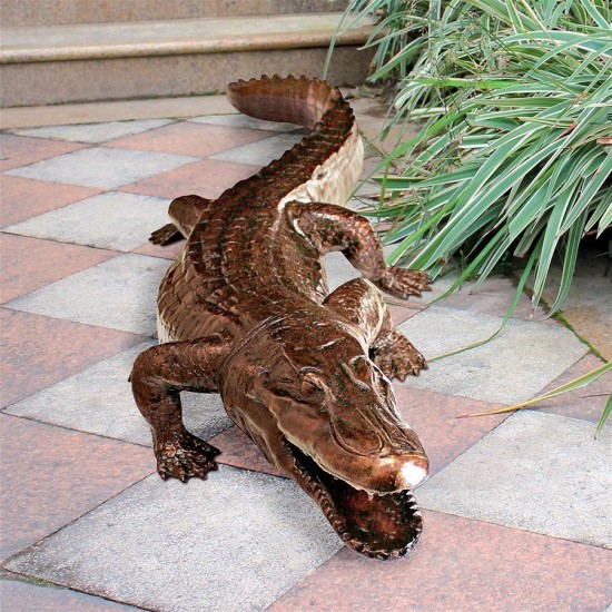 Design Toscano Prowling Alligator Bronze Statue